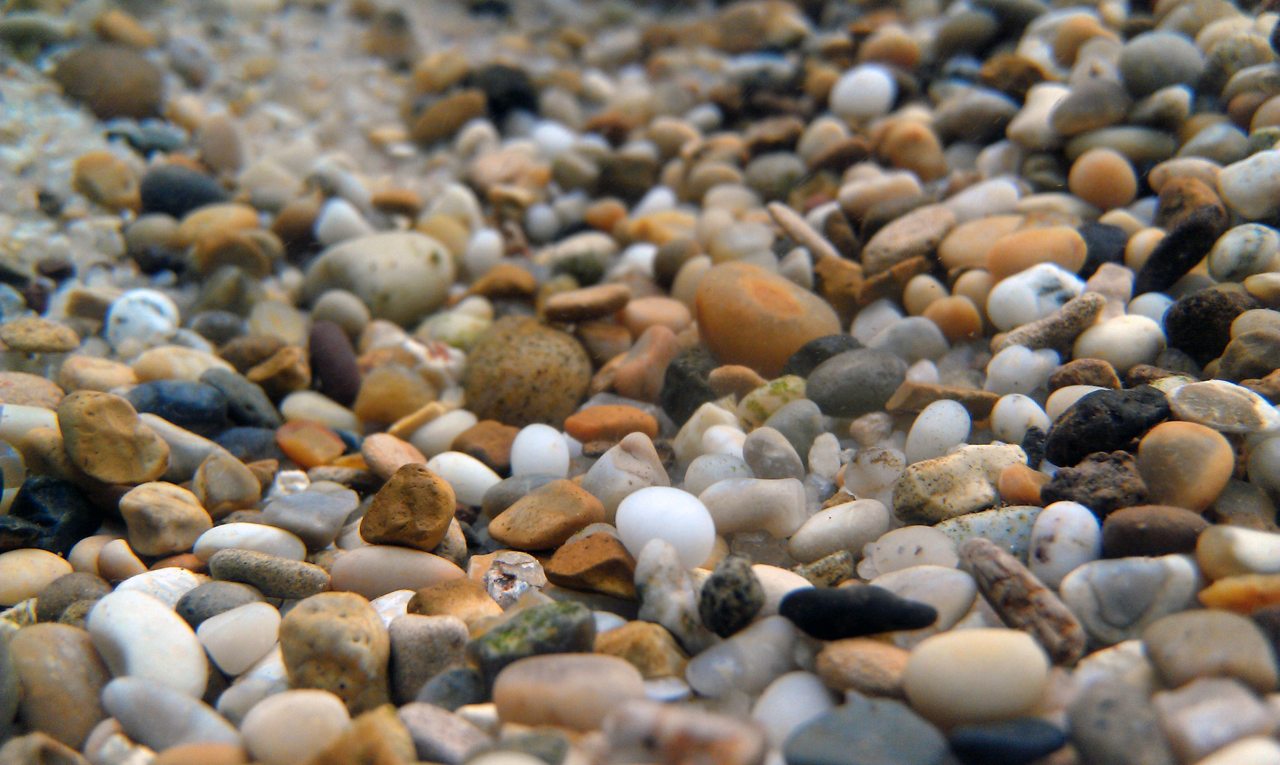 A close view of aquarium gravel A close view of aquarium gravel